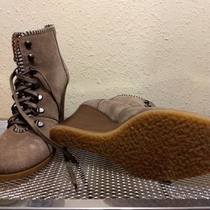 JCrew McAlister Suede Lace up Wedge Ankle Boots s7